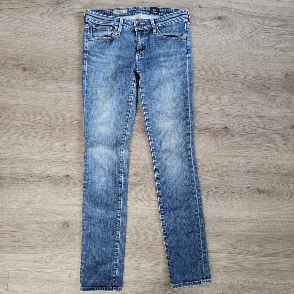 AG Adriano Goldschmied The Stevie Slim Straight Jeans Low Rise Medium Wash 27